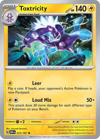 Toxtricity (072/197) [Scarlet & Violet: Obsidian Flames] Reverse Holofoil