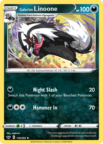 Galarian Linoone (118/202) [Sword & Shield: Base Set] Reverse Holofoil