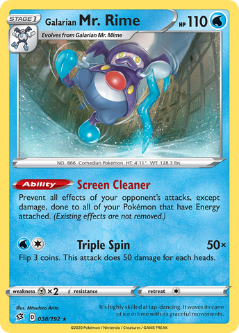 Galarian Mr. Rime (038/192) [Sword & Shield: Rebel Clash] Reverse Holofoil