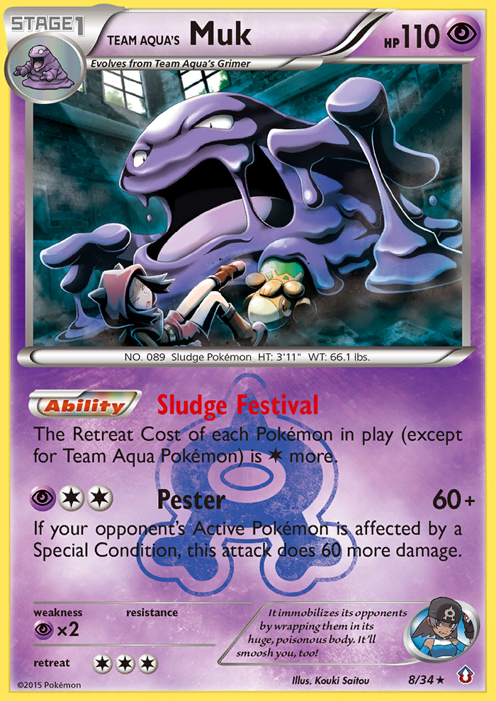 Team Aqua's Muk (8/34) [XY: Double Crisis] Reverse Holofoil