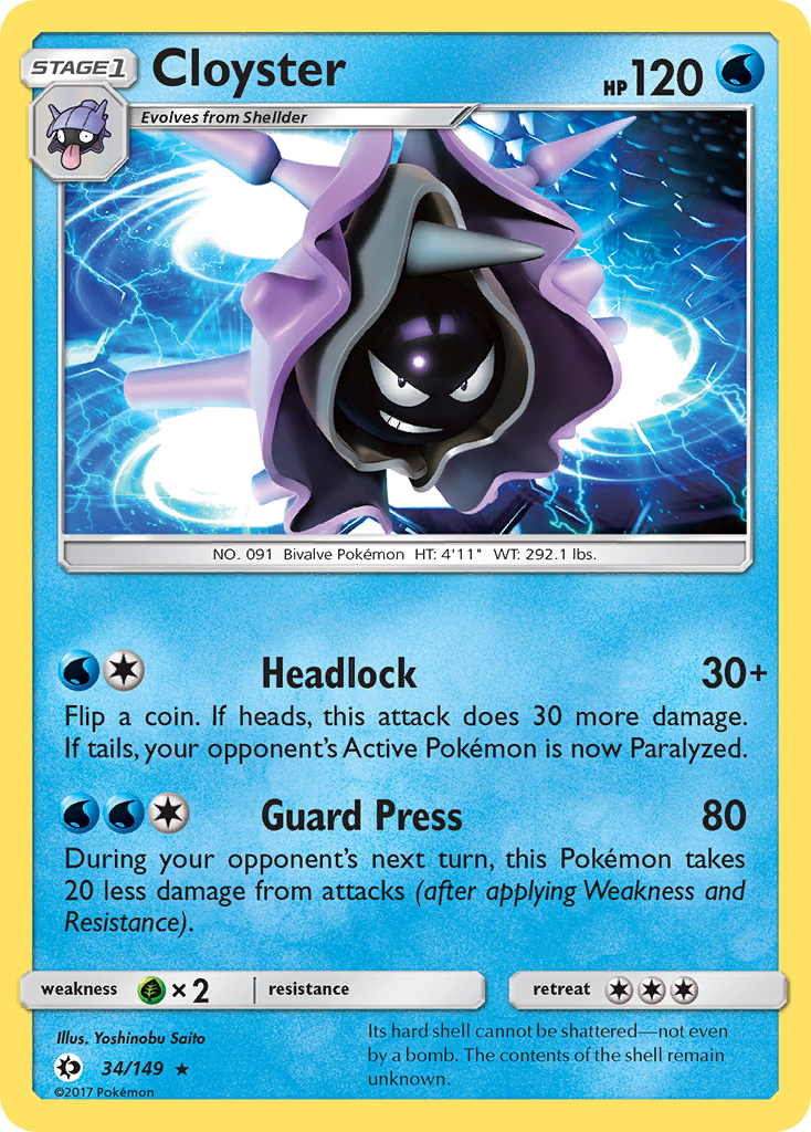 Cloyster (34/149) [Sun & Moon: Base Set] Reverse Holofoil