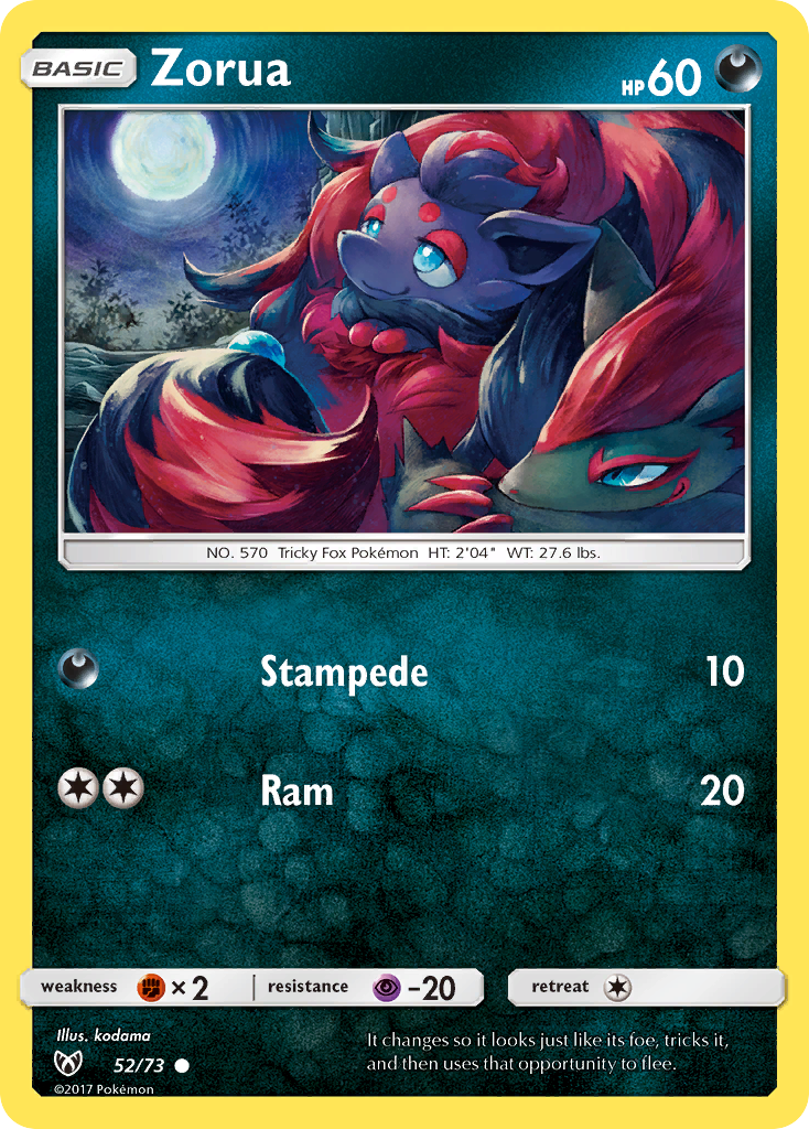 Zorua (52/73) [Sun & Moon: Shining Legends] Reverse Holofoil
