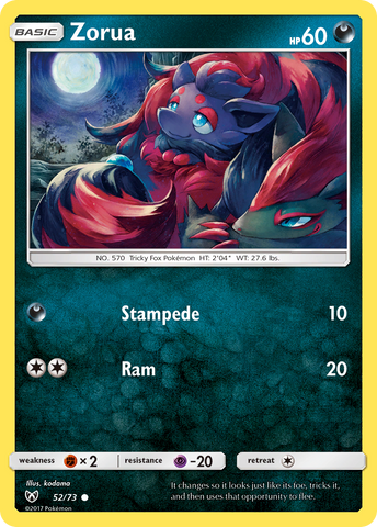 Zorua (52/73) [Sun & Moon: Shining Legends] Reverse Holofoil