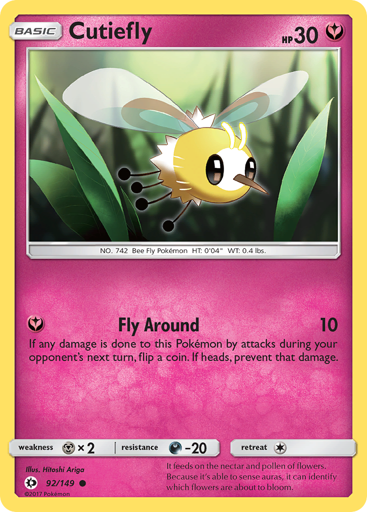 Cutiefly (92/149) [Sun & Moon: Base Set] Reverse Holofoil