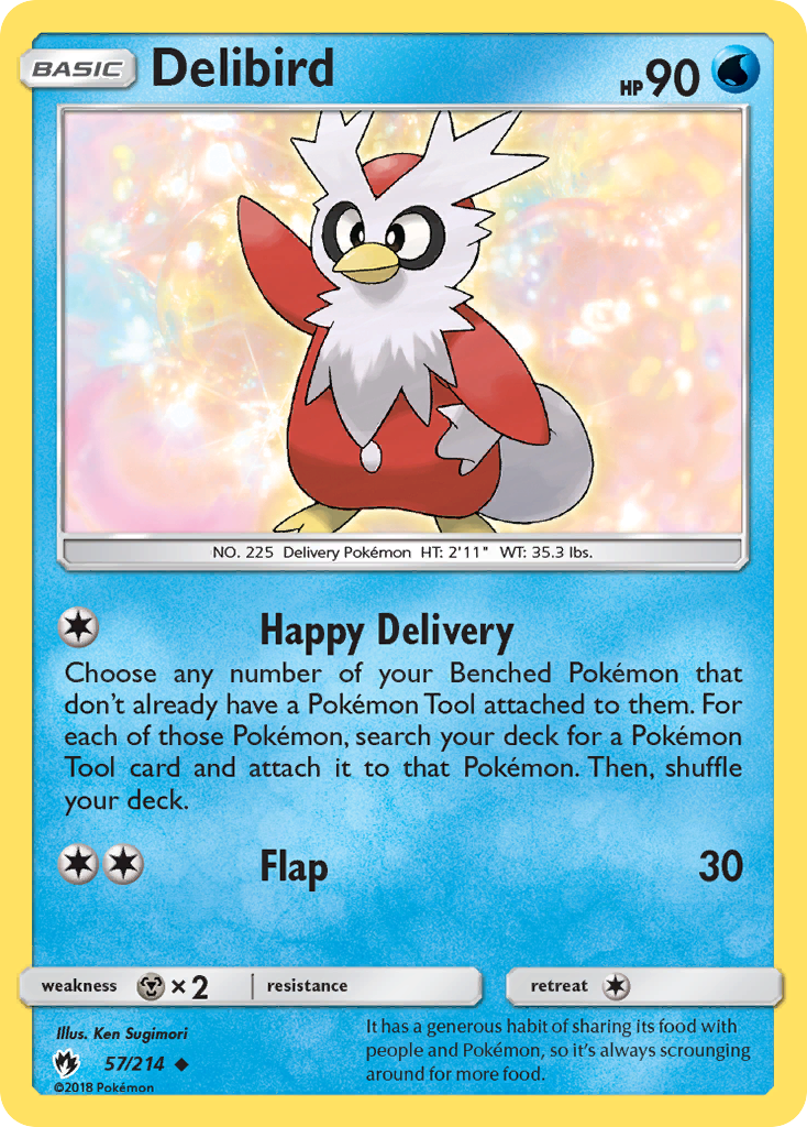Delibird (57/214) [Sun & Moon: Lost Thunder] Reverse Holofoil