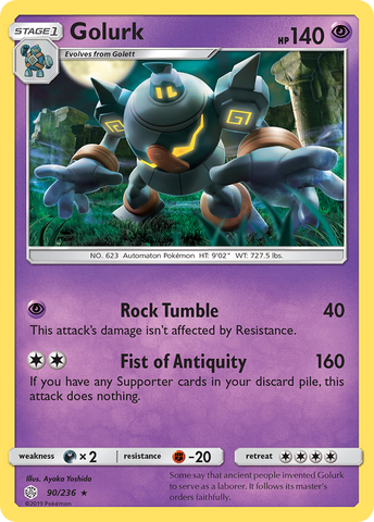 Golurk (90/236) [Sun & Moon: Cosmic Eclipse] Reverse Holofoil