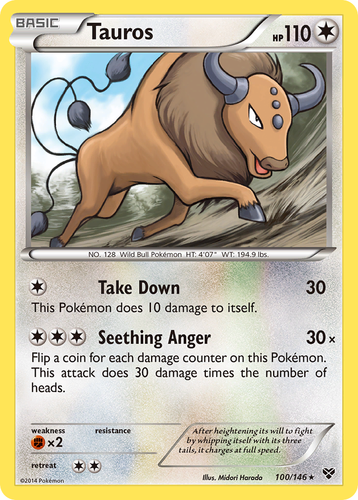 Tauros (100/146) [XY: Base Set] Reverse Holofoil