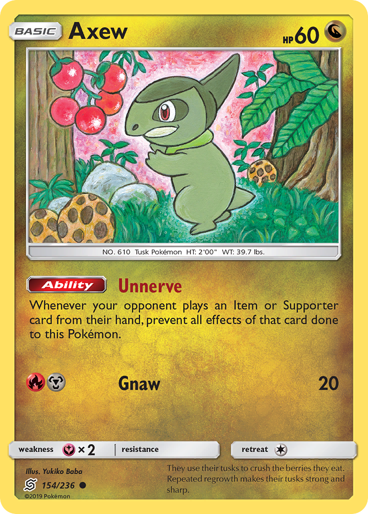 Axew (154/236) [Sun & Moon: Unified Minds] Reverse Holofoil