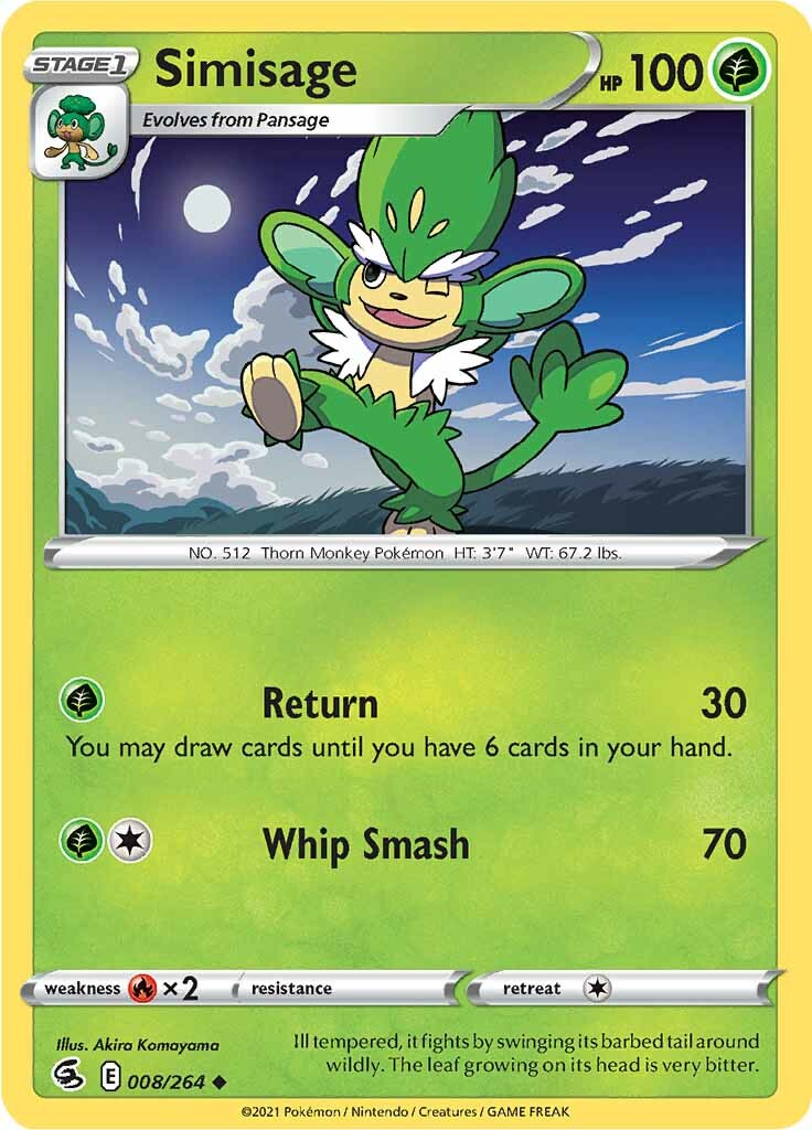 Simisage (008/264) [Sword & Shield: Fusion Strike] Reverse Holofoil