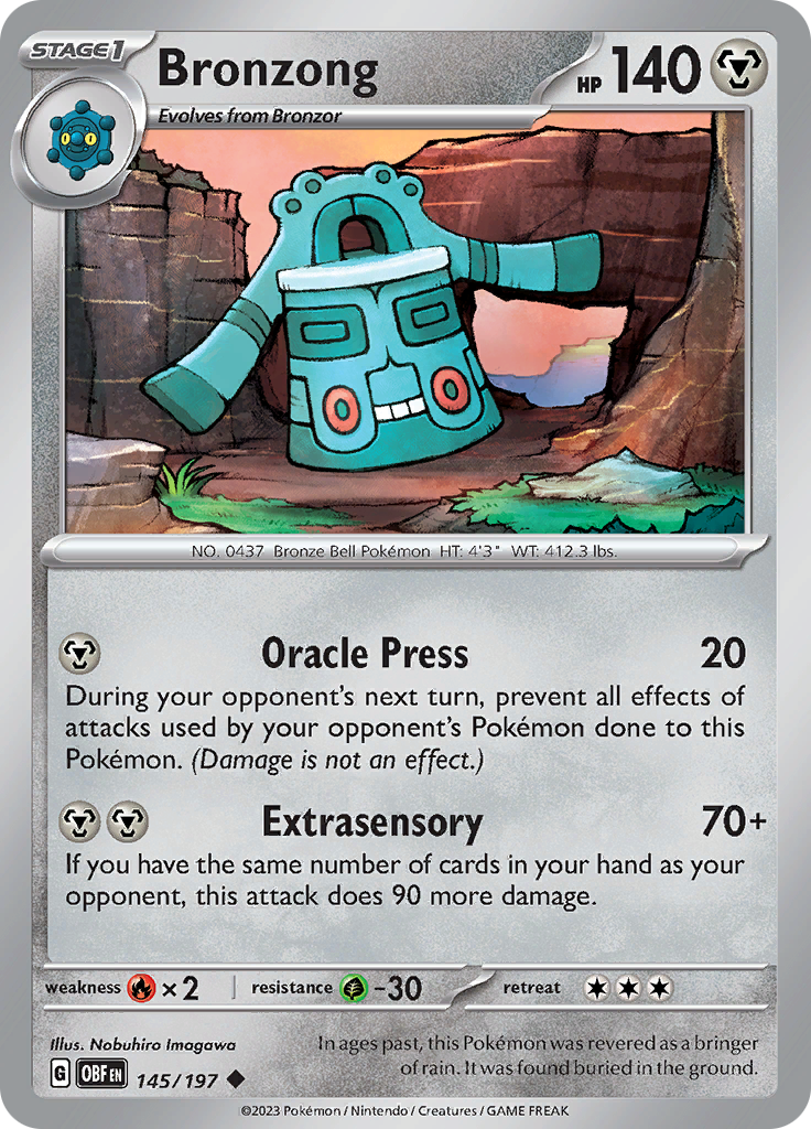 Bronzong (145/197) [Scarlet & Violet: Obsidian Flames] Reverse Holofoil