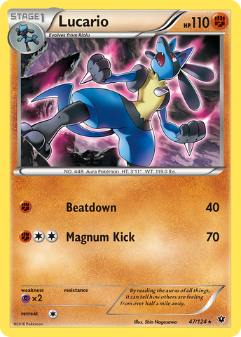 Lucario (47/124) [XY: Fates Collide] Reverse Holofoil