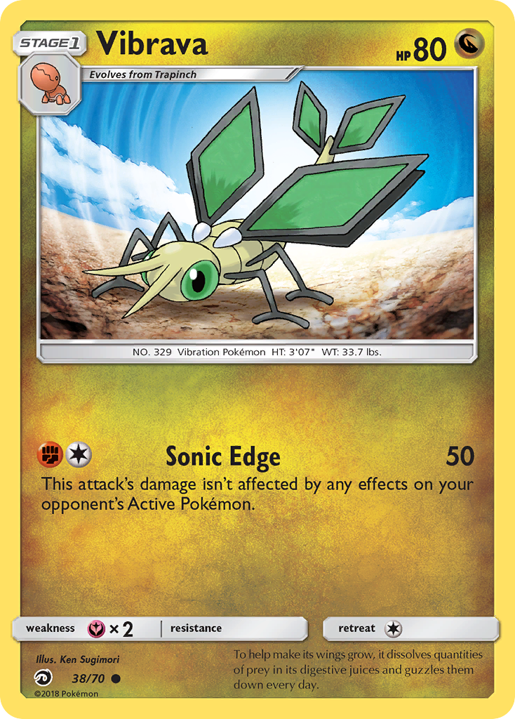 Vibrava (38/70) [Sun & Moon: Dragon Majesty] Reverse Holofoil