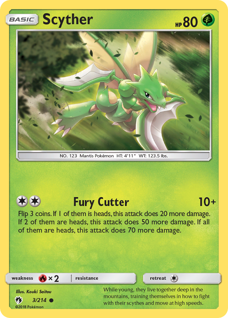 Scyther (3/214) [Sun & Moon: Lost Thunder] Reverse Holofoil