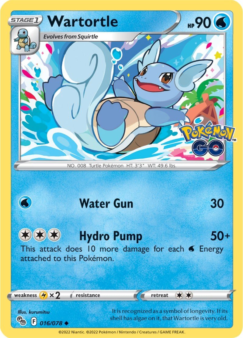 Wartortle (016/078) [Pokémon GO] Reverse Holofoil
