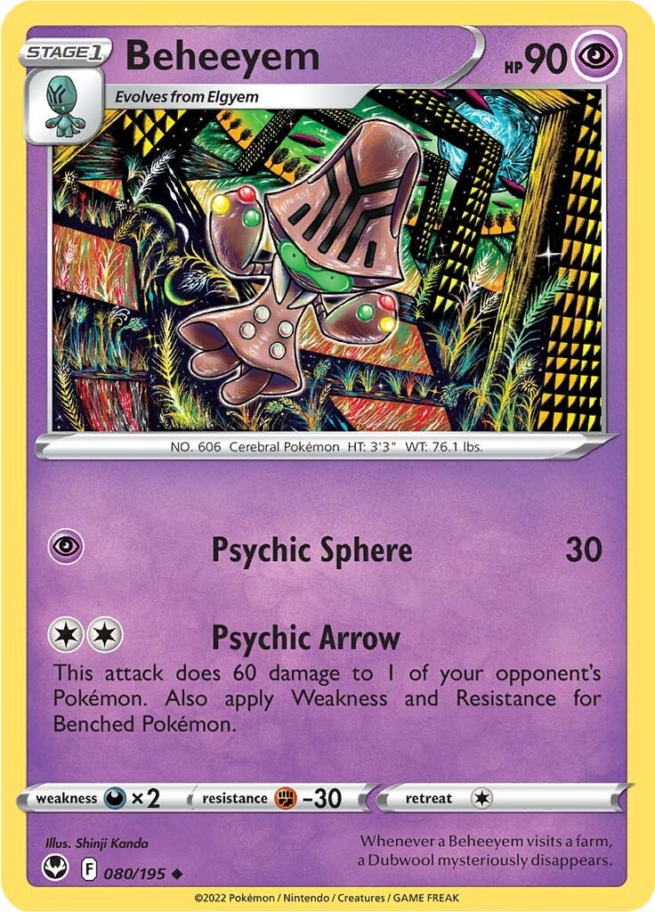 Beheeyem (080/195) [Sword & Shield: Silver Tempest] Reverse Holofoil