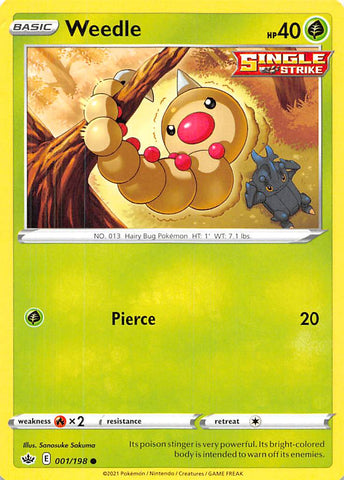Weedle (001/198) [Sword & Shield: Chilling Reign] Reverse Holofoil