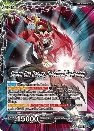 Dabura // Demon God Dabura, Diabolical Awakening (BT16-098) [Realm of the Gods] Parallel Foil