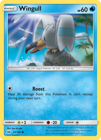 Wingull (37/149) [Sun & Moon: Base Set] Reverse Holofoil