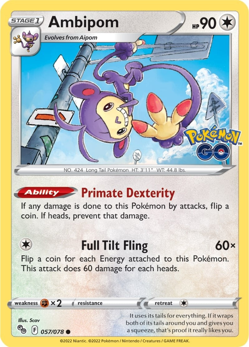 Ambipom (057/078) [Pokémon GO] Reverse Holofoil