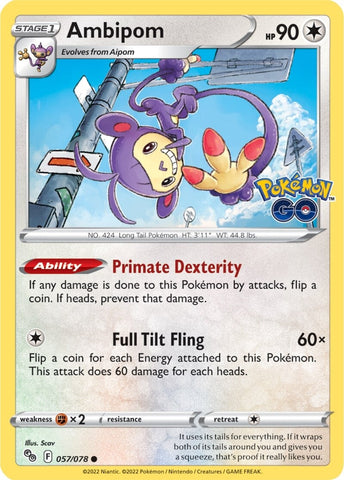 Ambipom (057/078) [Pokémon GO] Reverse Holofoil