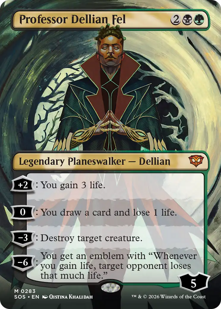 Professor Dellian Fel (Borderless) [Secrets of Strixhaven] Foil