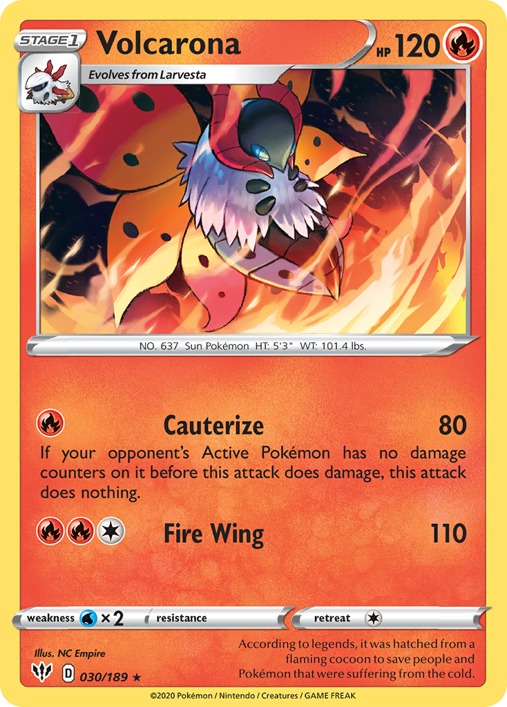 Volcarona (030/189) [Sword & Shield: Darkness Ablaze] Reverse Holofoil