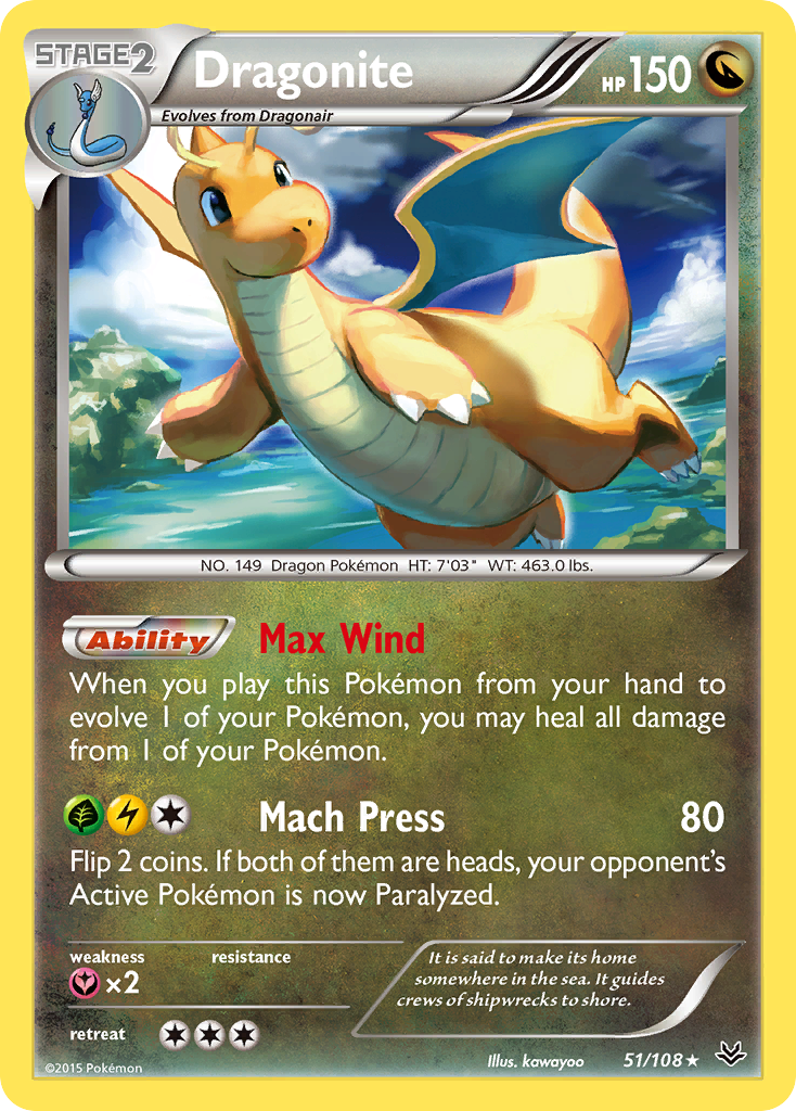 Dragonite (51/108) [XY: Roaring Skies] Reverse Holofoil