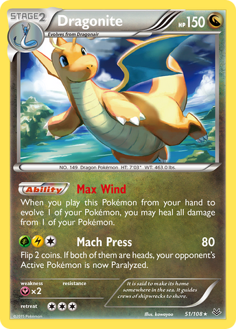 Dragonite (51/108) [XY: Roaring Skies] Reverse Holofoil