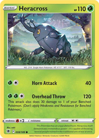 Heracross (008/189) [Sword & Shield: Astral Radiance] Reverse Holofoil