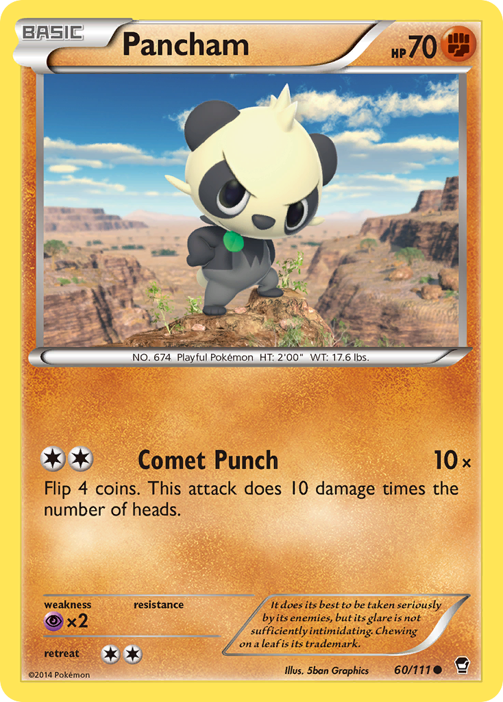 Pancham (60/111) [XY: Furious Fists] Reverse Holofoil
