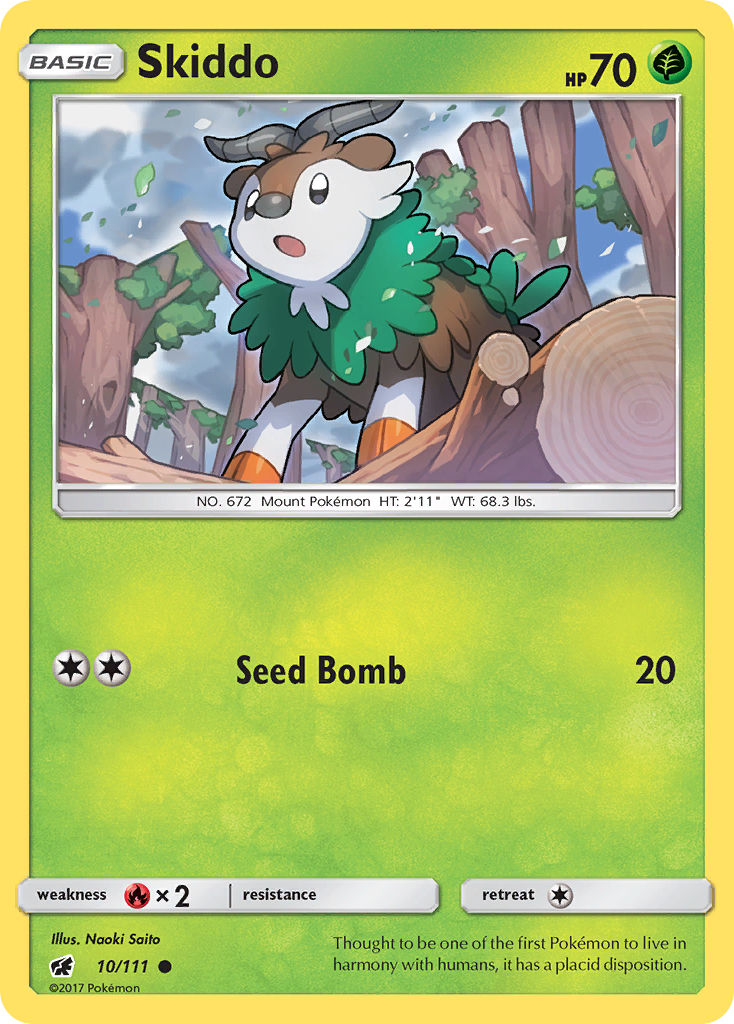 Skiddo (10/111) [Sun & Moon: Crimson Invasion] Reverse Holofoil