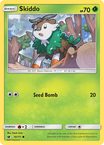 Skiddo (10/111) [Sun & Moon: Crimson Invasion] Reverse Holofoil