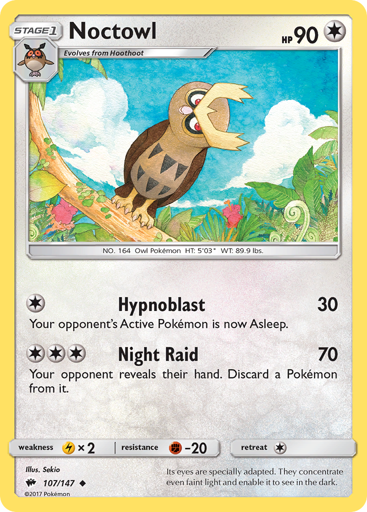 Noctowl (107/147) [Sun & Moon: Burning Shadows] Reverse Holofoil