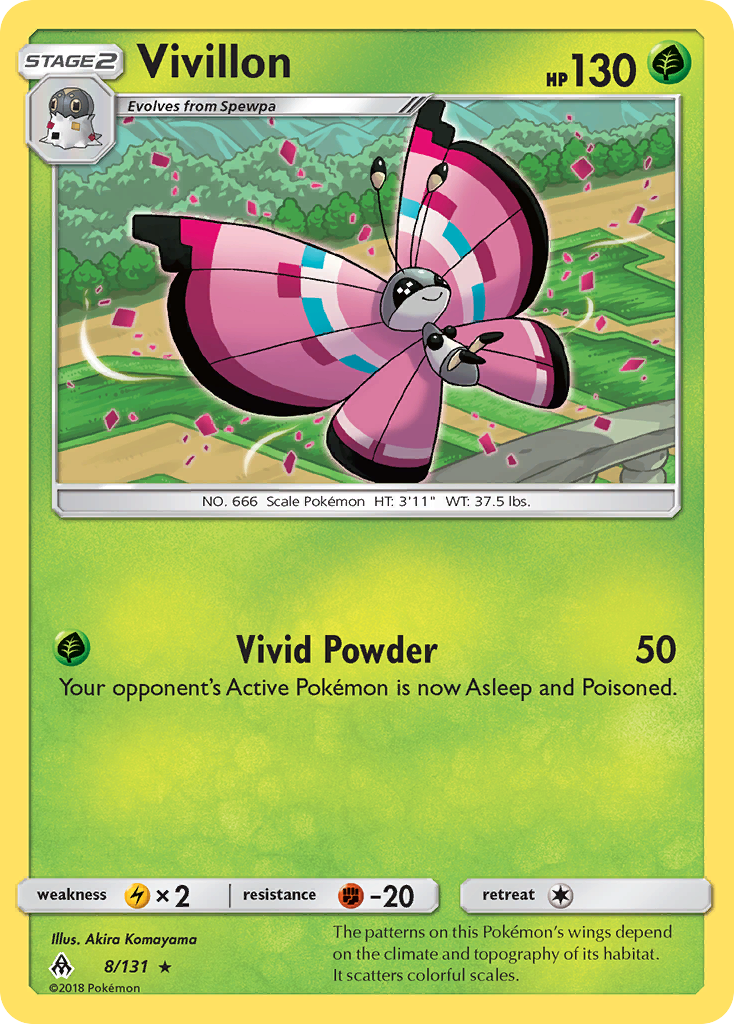 Vivillon (8/131) [Sun & Moon: Forbidden Light] Reverse Holofoil