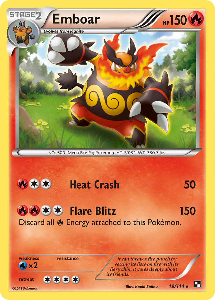 Emboar (19/114) [Black & White: Base Set] Reverse Holofoil