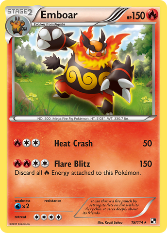 Emboar (19/114) [Black & White: Base Set] Reverse Holofoil