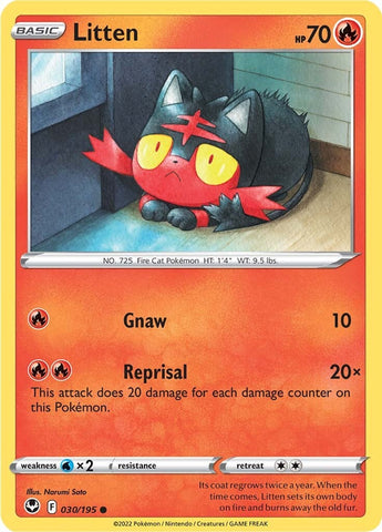 Litten (030/195) [Sword & Shield: Silver Tempest] Reverse Holofoil