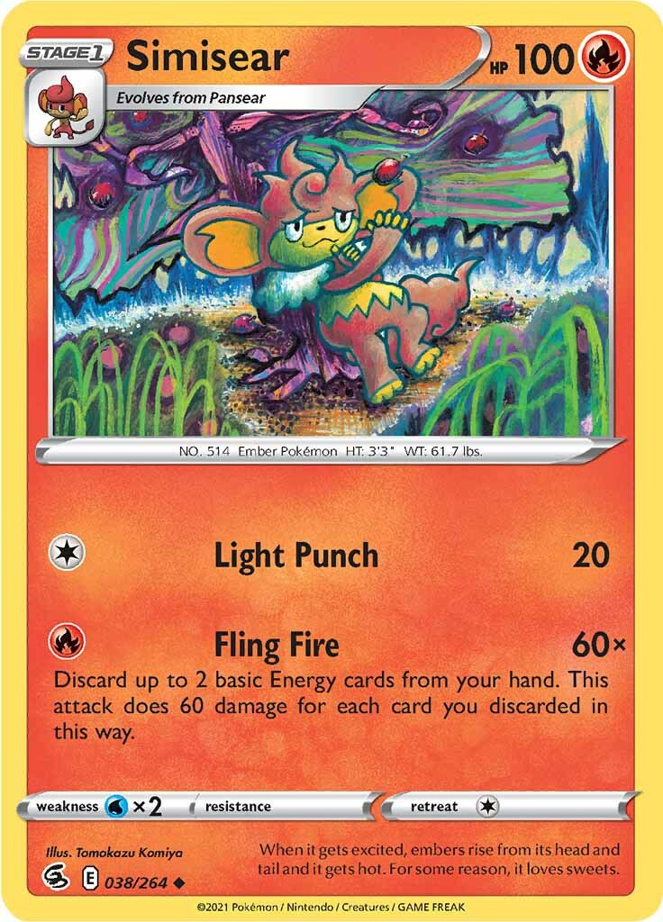 Simisear (038/264) [Sword & Shield: Fusion Strike] Reverse Holofoil