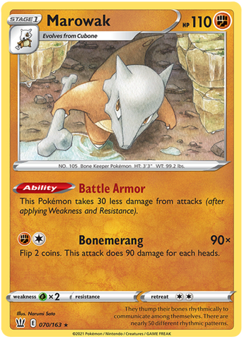 Marowak (070/163) [Sword & Shield: Battle Styles] Reverse Holofoil