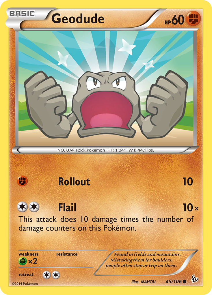 Geodude (45/106) [XY: Flashfire] Reverse Holofoil