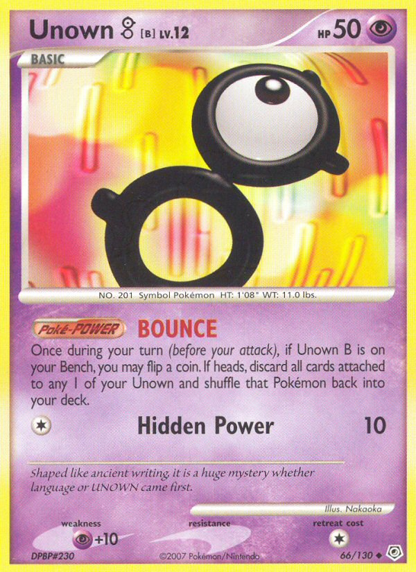 Unown B (66/130) [Diamond & Pearl: Base Set] Reverse Holofoil