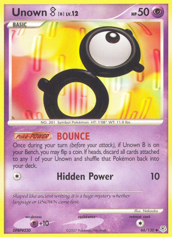 Unown B (66/130) [Diamond & Pearl: Base Set] Reverse Holofoil