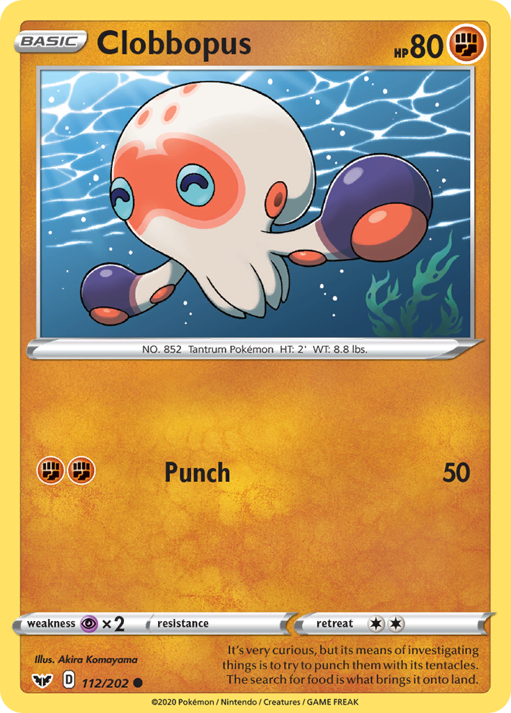 Clobbopus (112/202) [Sword & Shield: Base Set] Reverse Holofoil