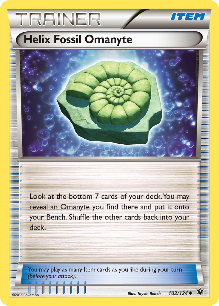 Helix Fossil Omanyte (102/124) [XY: Fates Collide] Reverse Holofoil