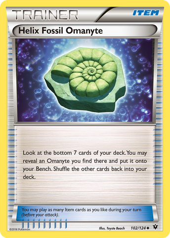Helix Fossil Omanyte (102/124) [XY: Fates Collide] Reverse Holofoil