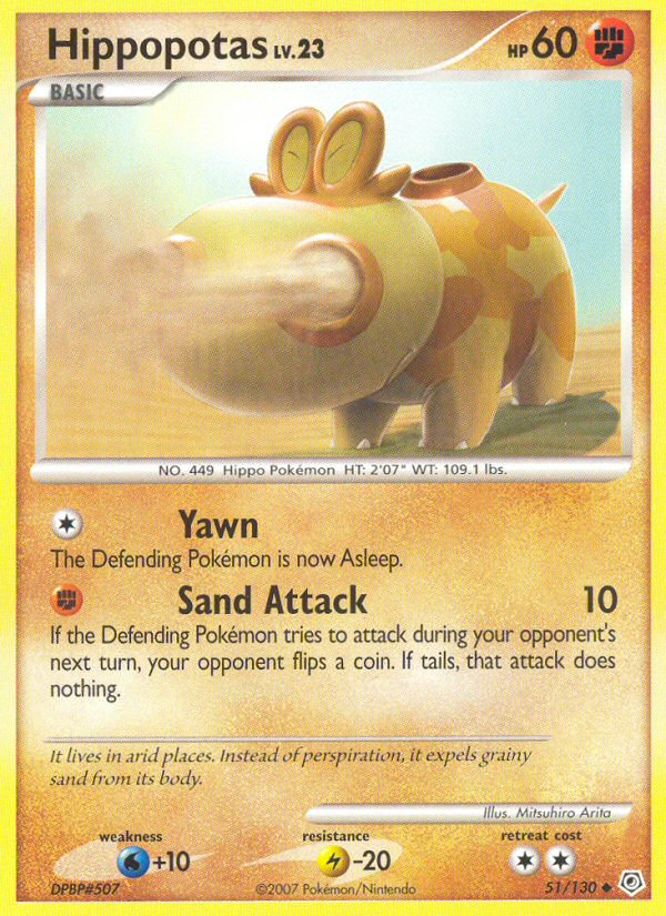 Hippopotas (51/130) [Diamond & Pearl: Base Set] Reverse Holofoil