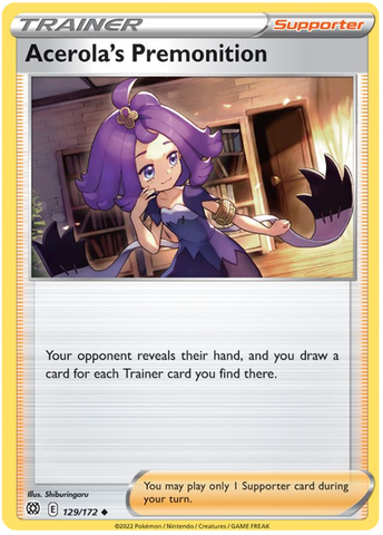 Acerola's Premonition (129/172) [Sword & Shield: Brilliant Stars] Reverse Holofoil