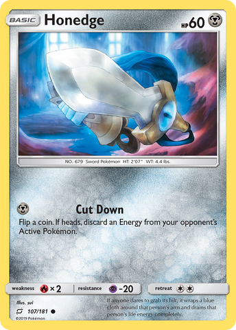 Honedge (107/181) [Sun & Moon: Team Up] Reverse Holofoil