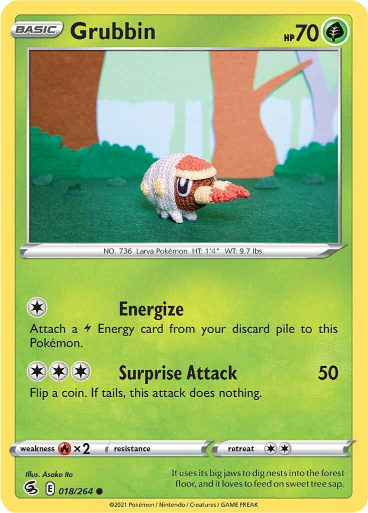 Grubbin (018/264) [Sword & Shield: Fusion Strike] Reverse Holofoil
