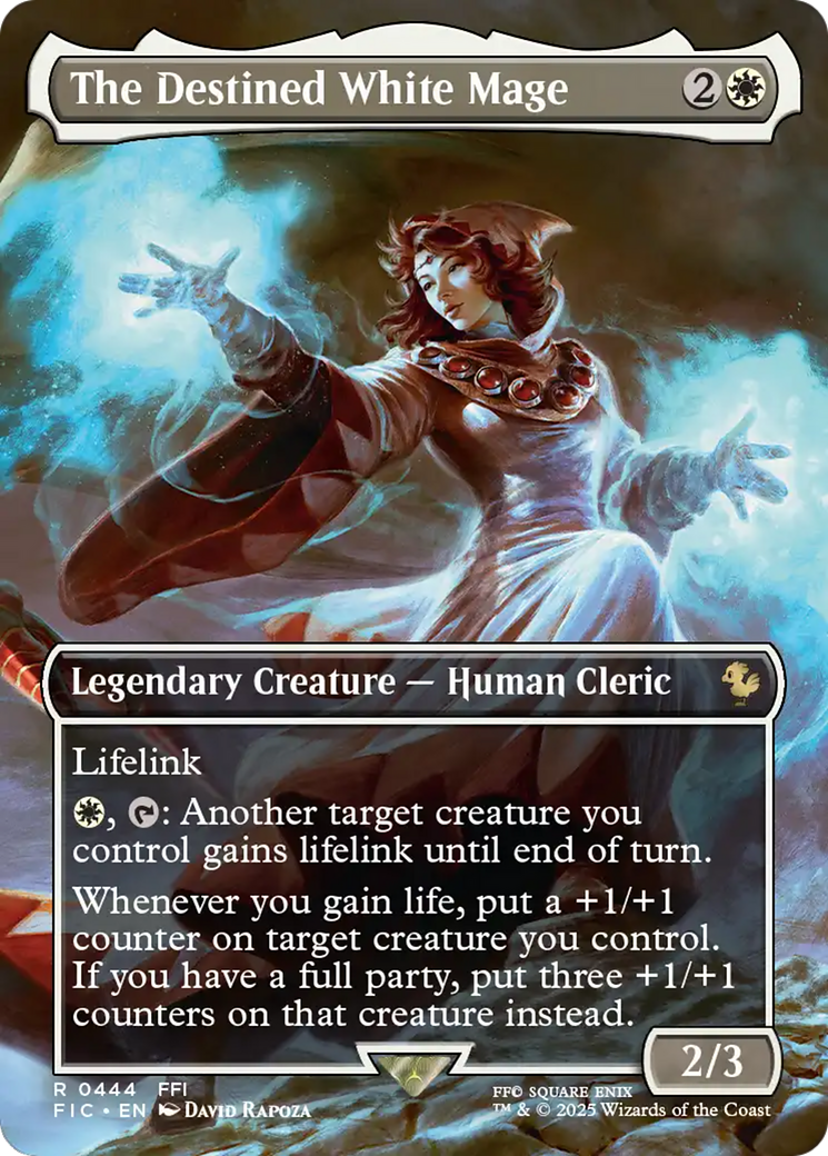 The Destined White Mage (Borderless) [FINAL FANTASY Commander] Foil